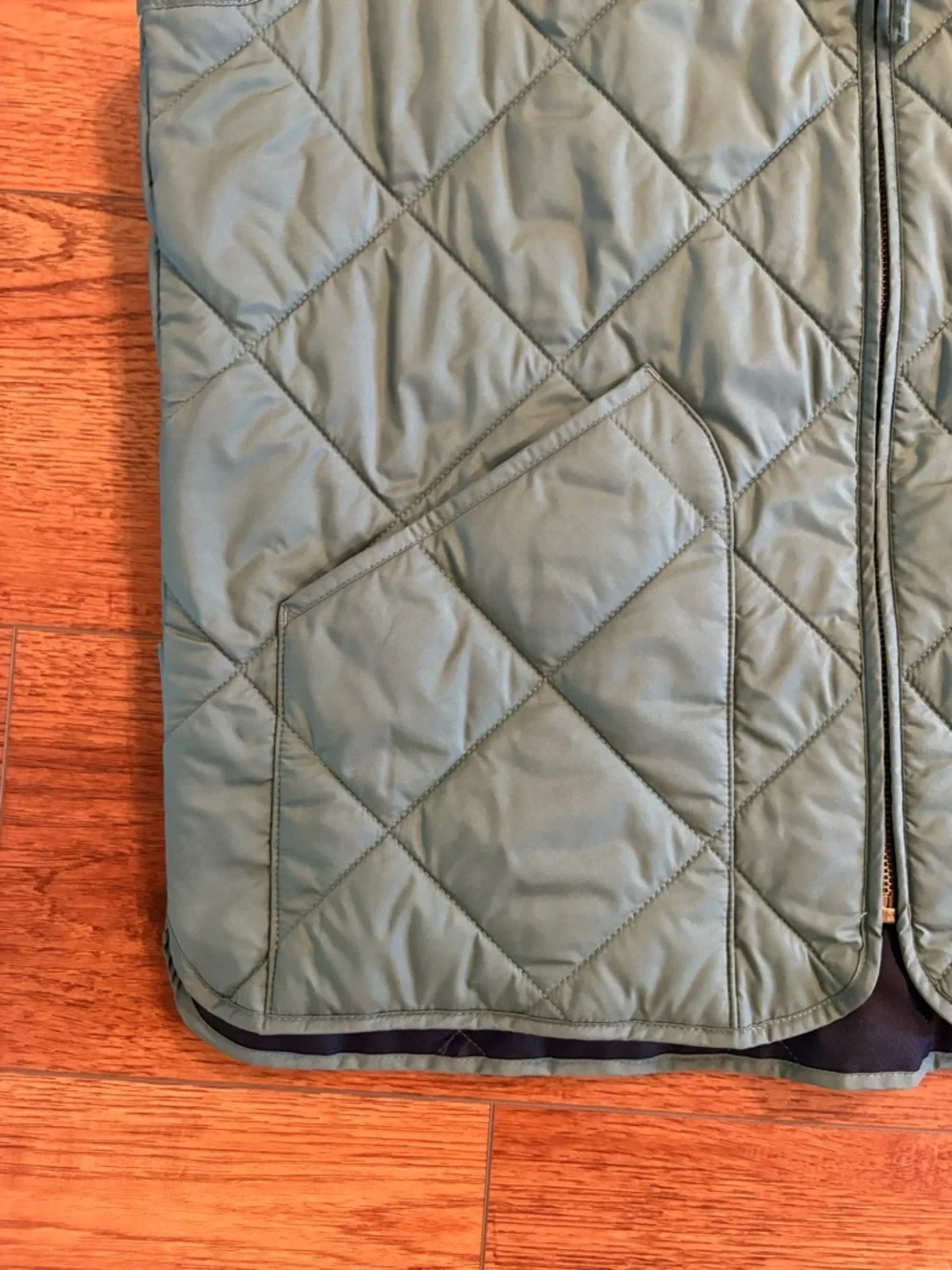 J.Crew Re-Imagined Quilted Vest Large Green
